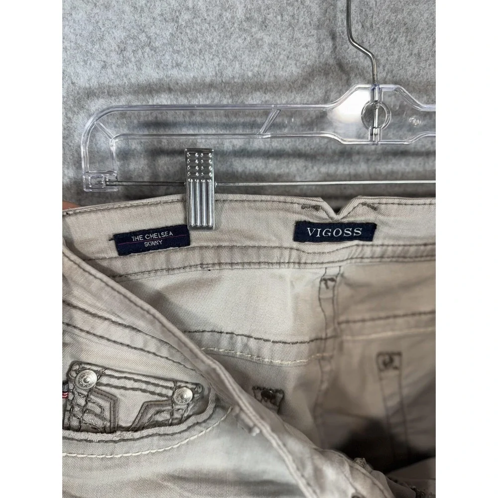 Vigoss The Chelsea Skinny Jeans Womens 11/12 Embroidered Pockets Stretch Denim
